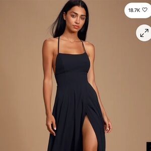Lulus Dreamy Romance Dress in Black